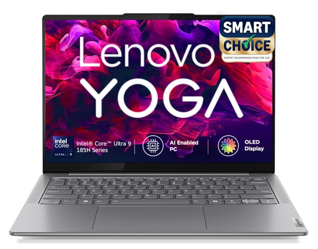 Lenovo Yoga Slim 7 (Smartchoice) Intel Core Ultra 9 185H 14"(35.5cm) WUXGA-OLED Laptop (32GB RAM/1TB SSD/AI PC/Windows 11/Microsoft 365 Basic + Office Home 2024/1Yr ADP Free/Grey/1.39Kg), 83CV00B3IN
