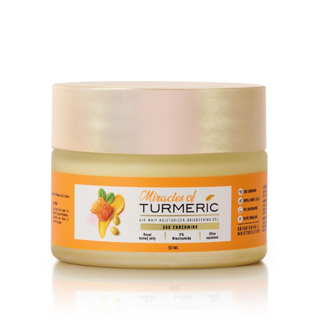 Air Whip Brightening Moisturizer | 25X Curcumins, Royal Honey Jelly, 5% Niacinamide & Olive Squalene | Reduces Pigmentation, Dark Spots & Dullness | Moisturizing Face gel for Glowing, Even-Toned Skin | All skin type | All Women & Men-50g
