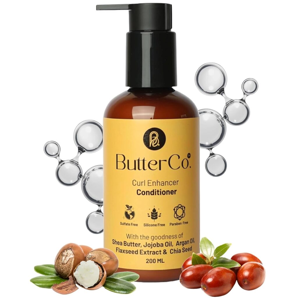 ButterCo. Conditioner For Curly, Wavy, Dry, Frizzy Hair - 200ml | 3X Nourishes Your Curls & 2X Damage Protection Enriched With Shea Butter & Jojoba Oil | Sulphate, Silicone, Paraben Free