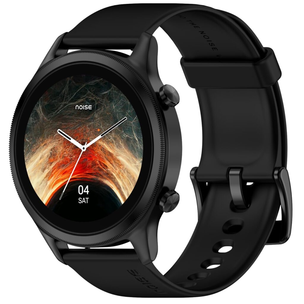 Noise Evolve 3 1.43" AMOLED Always on Display, BT Calling, Round Dial, Metallic Design Smart Watch for Man & Woman, Smart Gesture Control, Bluetooth, 100 Sports Modes (Carbon Black)