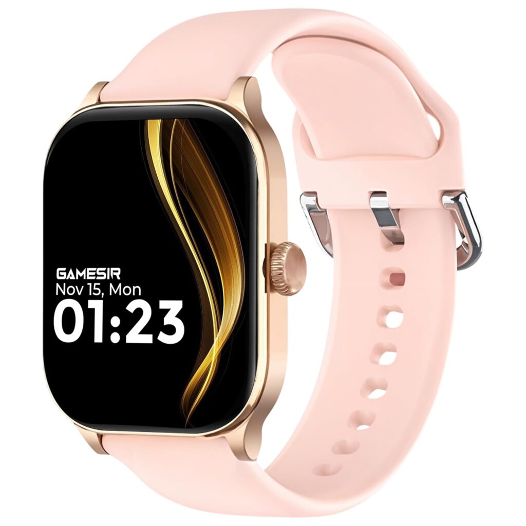 GameSir Nexoro 2.01” Smartwatch for Men & Women Bluetooth Call, Heart Rate, SpO2, Sleep & 100+ Sports Modes, IP68 Waterproof, Compatible with Android & iPhone(Pink)