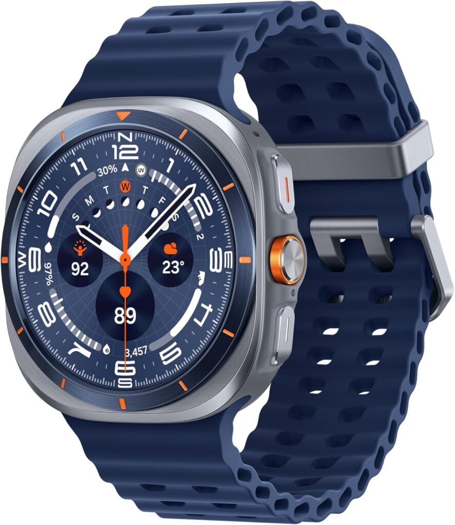 Samsung Watch 7 Ultra 2025 LTE Ai (47mm) SM-L705F Latino Version (Tmobile Mint Tello & Global), Rate Tracking, Sleep Fitness Tracker, GPS (Titanium Blue/Blue Band SM-L705FZB1GTO)