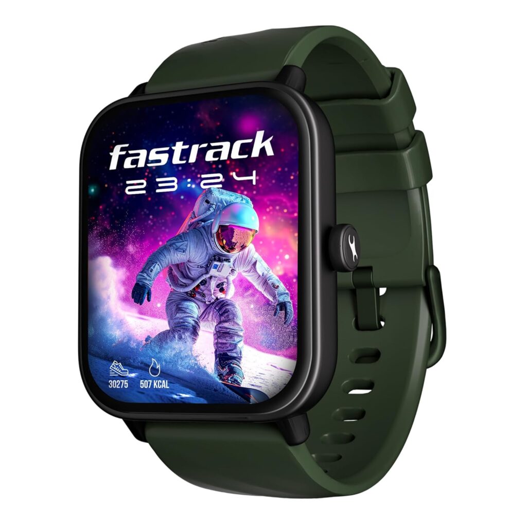 Fastrack Limitless Glide X 1.83" Smart Watch with Ultra UV HD Display, SpO2, Heart Rate & Sleep Tracking, Bluetooth Calling, 100+ Sports Modes, 5-Day Battery, Smartwatch for Men & Women (Green)