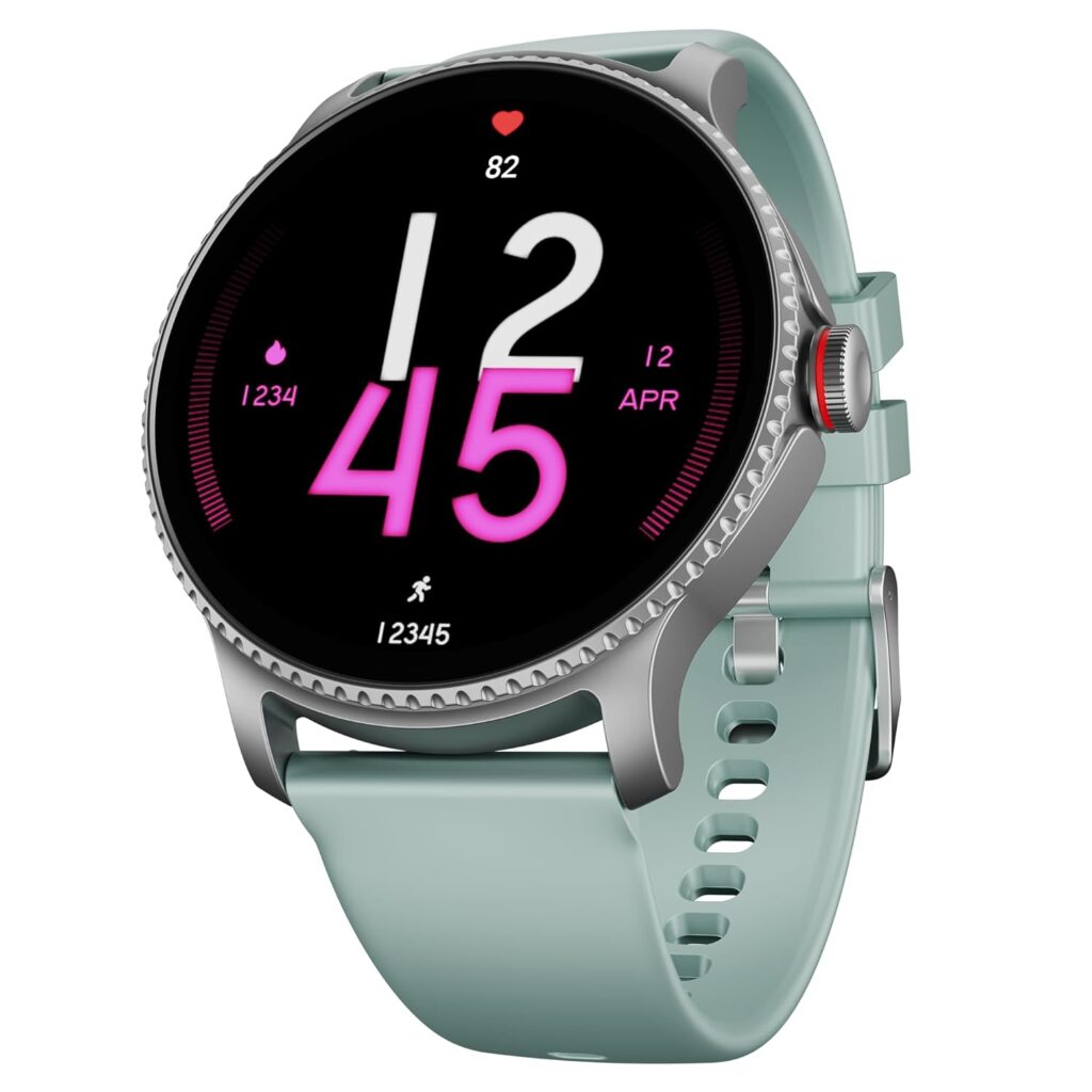 boAt Lunar Discovery w/ 1.39" (3.5 cm) HD Display, Turn-by-Turn Navigation, DIY Watch Face Studio, Bluetooth Calling, Emergency SOS, QR Tray, Smart Watch for Men & Women(Mint Green)