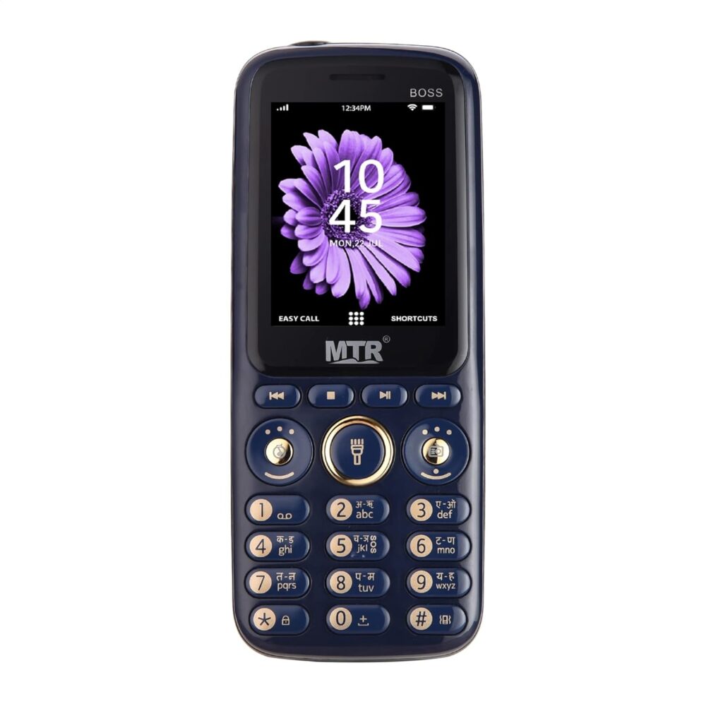 MTR BOSS (Dark Blue) Phone with 2.4 INCH Display,3000 MAH Battery,Voice Call Recording,Contains Many Indian Language,Vibration