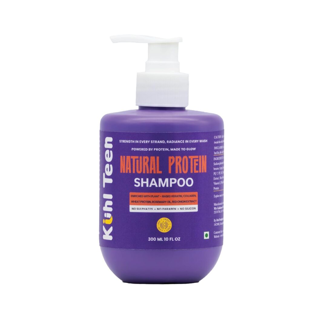 Kühl Teen Natural Protein Shampoo | For Weak, Frizzy & Damaged Hair | With Plant Keratin, Wheat Protein, Onion extract, Moringa & Rosemary Oil | Repairs& strengthens| Sulphate & parabenFree | 300ml