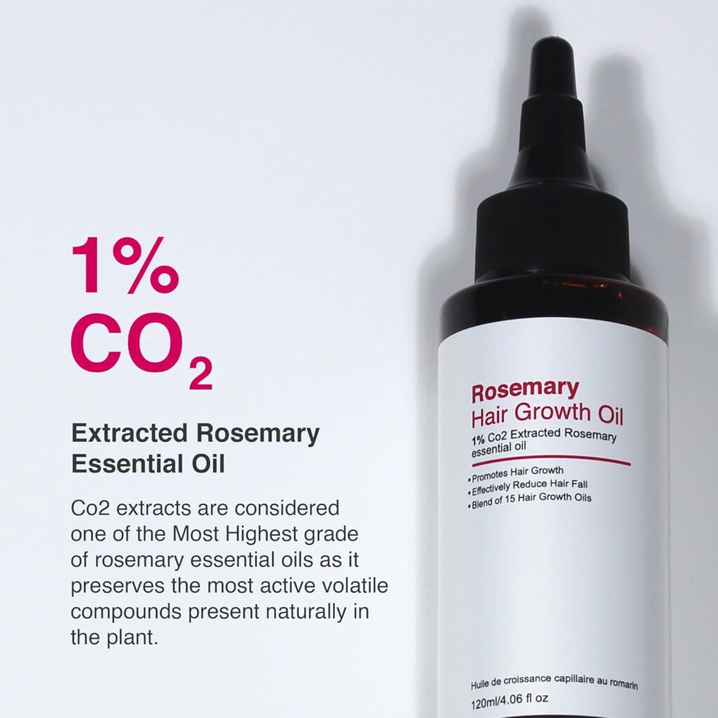 Rosemary Hair Oil 120ml, Highest Grade Natural Rosemary Oil for Hair Growth, Nourishes and Strengthen Hair & Scalp, Boost Volume, Shine & Thickness.