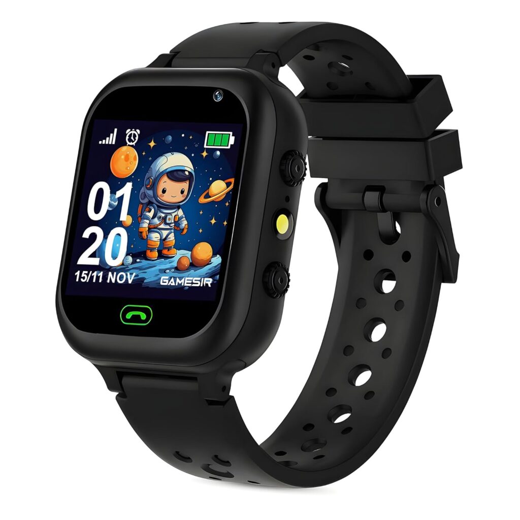GAMESIR Q15 Kids Smart Watch 1.44" TFT Display 3G /4G SIM Support, Learning & Gaming Apps, Gifting Watch, Waterproof, GPS Tracking, 2-Way Bluetooth Calling Features Smartwatch for Boys & Girls (Black)