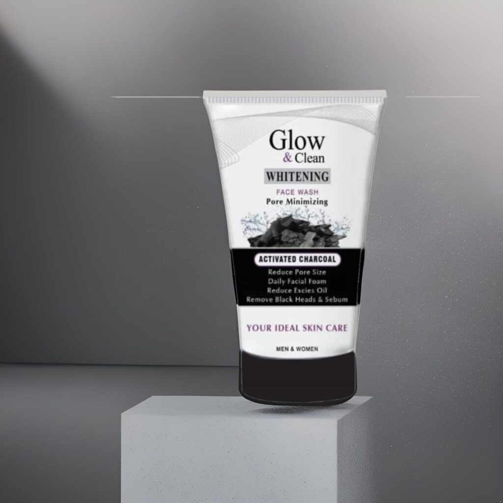 BINGEABLE Glow & Clean Whitening + Pore Minimizing Activated Charcoal Face wash | Reduce Pore Size, Excies Oil | Removes Black Head & Sebum, 100g MEN & WOMEN