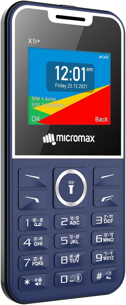 Micromax All-New X1i Smart Dual Sim Keypad Phone | Big 2.4" Display |Type C USB Port | Bright Torch| Wireless FM | Auto Call Recording | Blue |