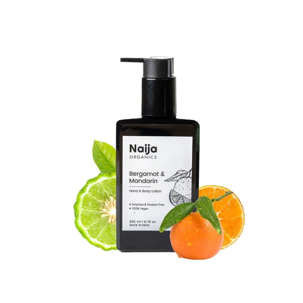 Naija Organics Natural Body Lotion | Moisturizing & Hydrating | Bergamot & Mandarin | for Women and Men | for Dry Skin, Acne-Prone, Oily, Combination Skin - 200 ml