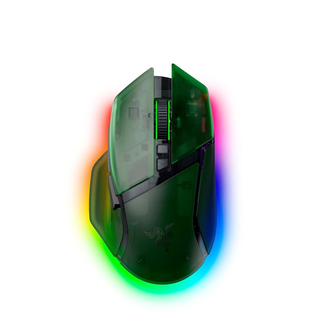 Razer Basilisk V3 Pro 35K Wireless Gaming Mouse: HyperScroll Tilt Wheel - 35K DPI Optical Sensor Gen 2-13 Customizable Controls - RGB - Optical Switches Gen 3 - Up to 140 Hr Battery - Phantom Green