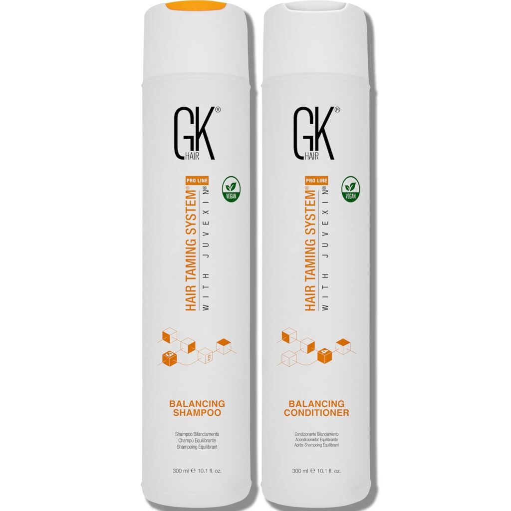 GK Hair Global Keratin Balancing Shampoo And Conditioner 300ml For Oily Hair For Women Hair Restores Scalp pH Level - Sulfate And Paraben Free