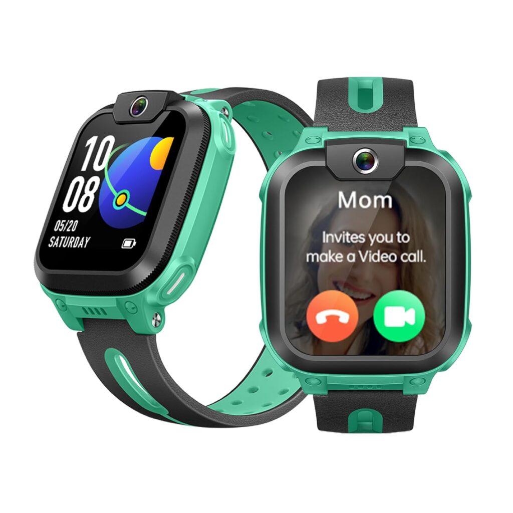 imoo Kids Phone Watch Z1 – Smart Watch with GPS Tracker, 4G Video & Voice Calls, Advanced Parental Controls, Durable Quality with IPX8 Water Resistance, SOS, Gift for Kids (Green)