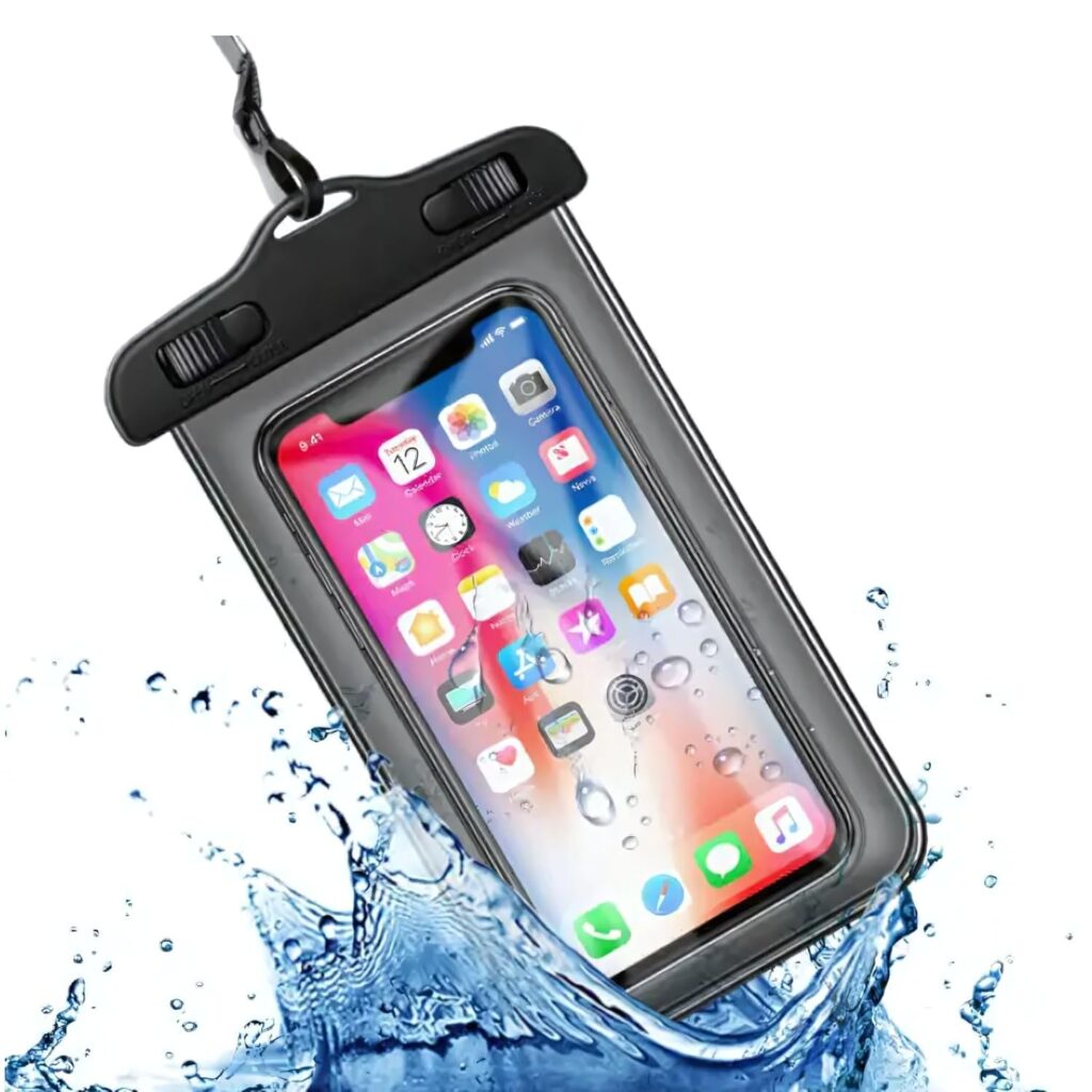 Underwater Mobile Pouch - Waterproof Phone Case IPX8 Universal Dry Bag Protector from Rain for iPhone 15, 14, 13, 12, 11 Pro Max, Galaxy S23 S22 S21, Size Up to 7"- Clear Plastic with Neck Strap