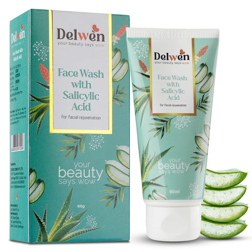2% Salicylic Acid Face Wash with Aloe Vera | For Men & Women | Gel Based Cleanser For Clear & Glowing Skin | Anti-Acne & Oil Control Face Cleanser | Facewash for Oily & Combination Skin | 60ml