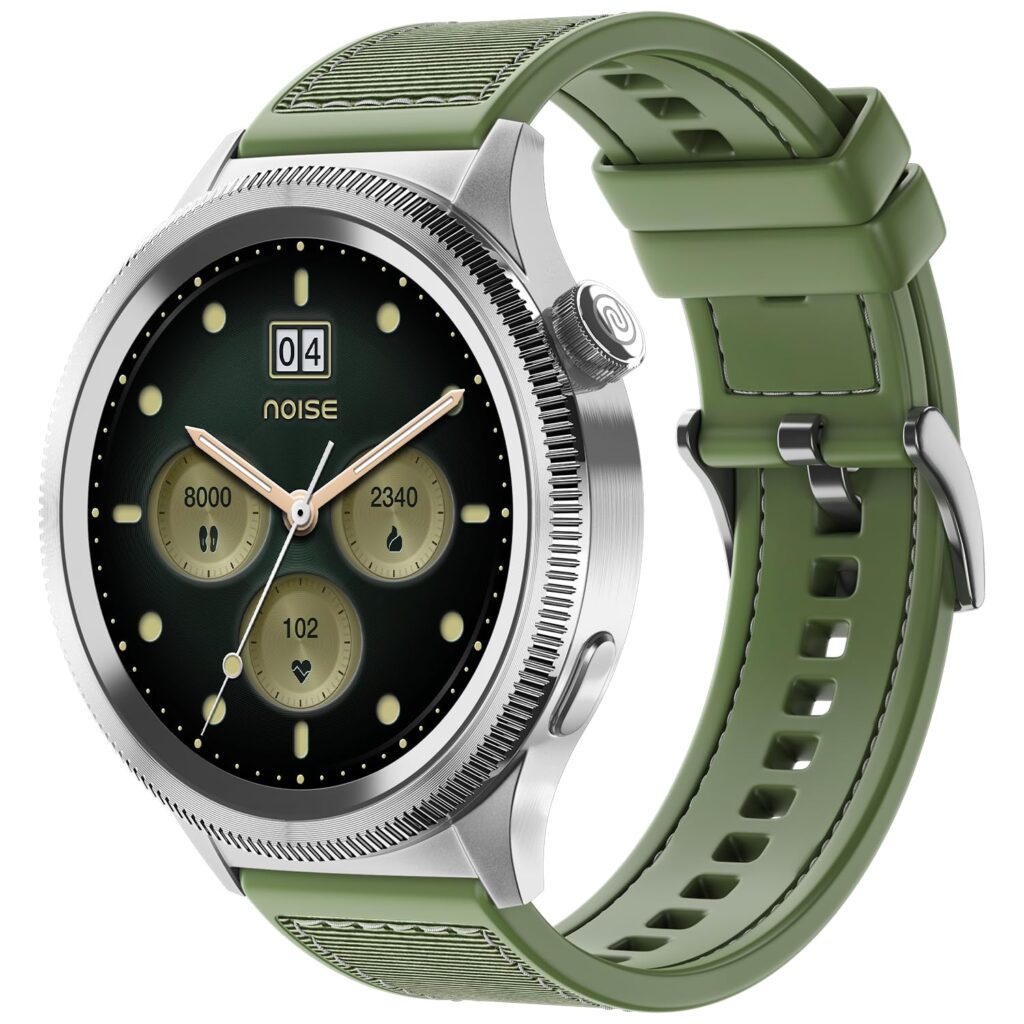 Noise Newly Launched Halo 2 Smart Watch 1st Ever Functional Rotating Dial (Axe-Cut Bezel), 1.43" AMOLED, Stainless Steel Build, Custom Transition Effects, BT Calling, Health Suite (Jade Alloy)