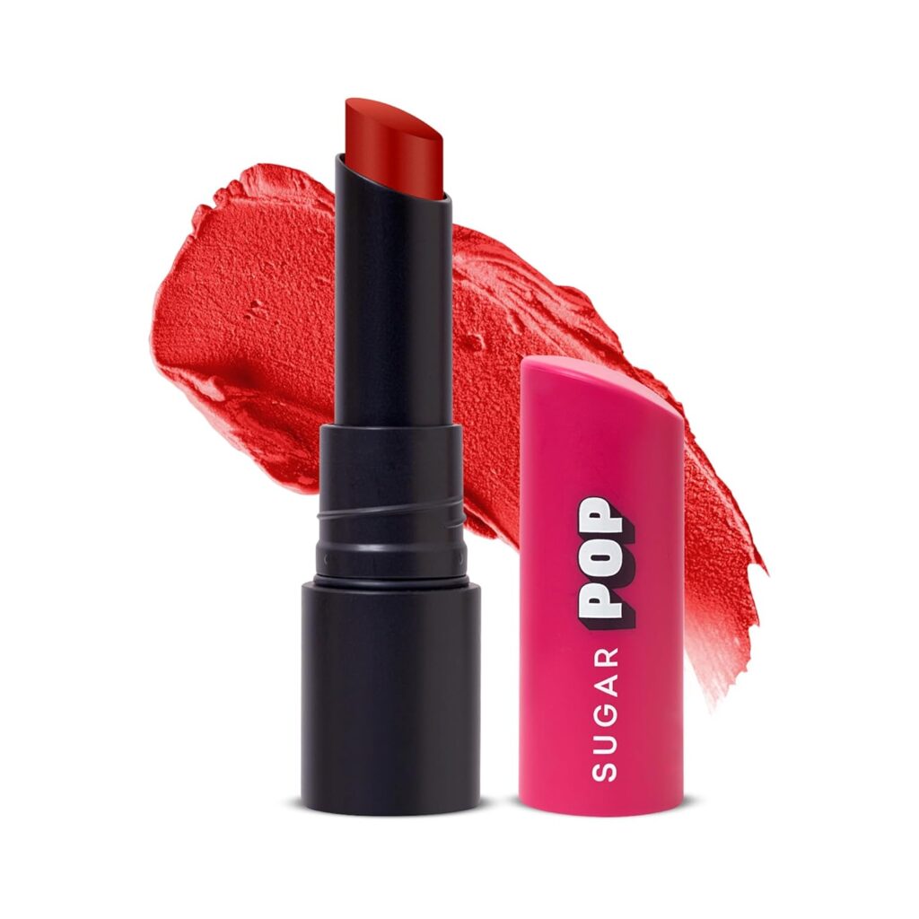 SUGAR POP Matte Ultrastay Lipstick | Vitamin E | 100% Transferproof - 10 Red Rebel 4 GM