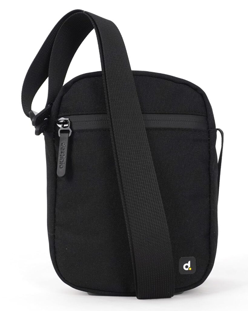 Destinio Small Crossbody Sling Bag for Men and Women - Waterproof Pocket and Zippers, Anti Theft Locking - Stylish Mini Side Bag for Man for Mobile, Passport