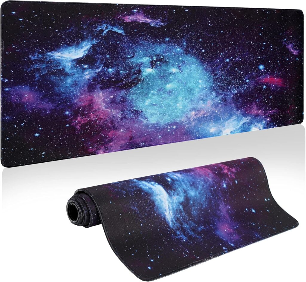 Galaxy XXL Mouse Mat Non-Slip Base Rubber Gaming Mousepad 400 * 900 mm Large Size Table Mat Improves Precision and Speed Stable Grip on Smooth Surfaces Waterproof Mouse mat (1-pcs)