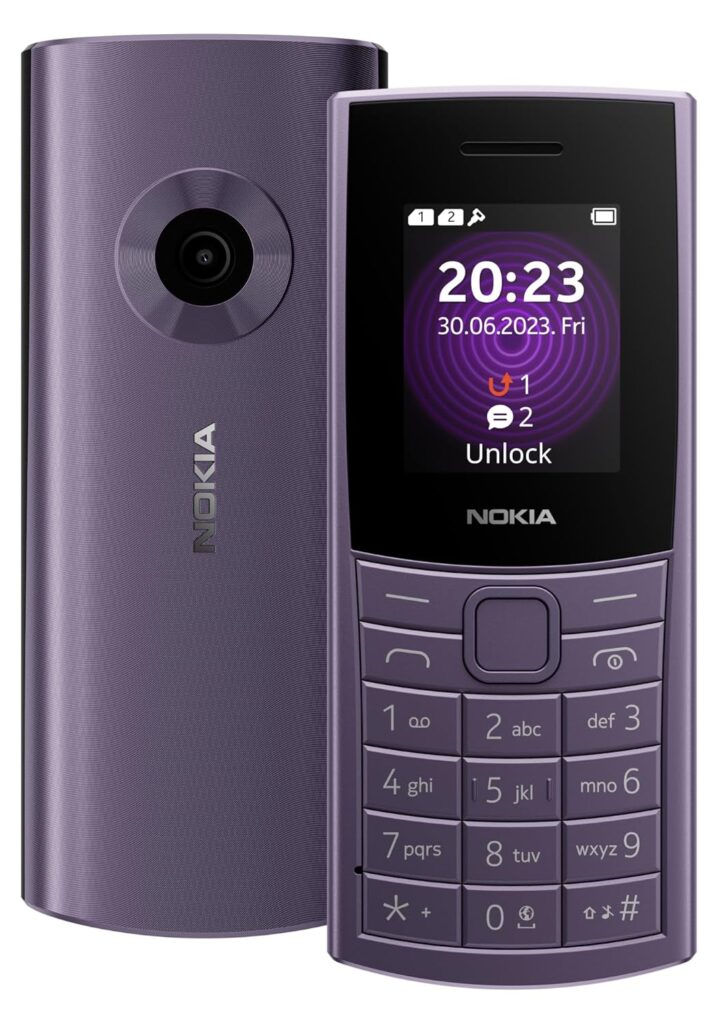 Nokia 110 4G with 4G, Camera, Bluetooth, FM Radio, MP3 Player, MicroSD, Long-Lasting Battery, and pre-Loaded Games | 1 Year Replacement Guarantee | Artic Purple