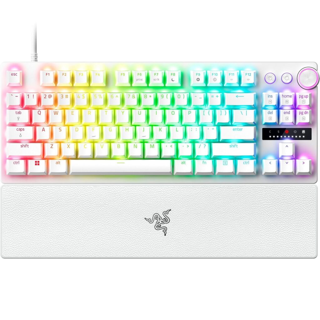 Razer Huntsman V3 Pro Tenkeyless - Tenkeyless Analog Optical Esports Wired Gaming Keyboard -White Edition-RZ03-04981700-R3M1