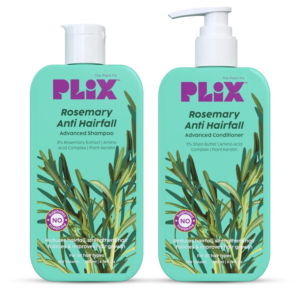 PLIX - THE PLANT FIX Rosemary Anti Hairfall Regime| Advanced Shampoo & Conditioner | Reduces Hair Fall & Strengthens Hair | Rosemary Extract, Ceramides & Plant Keratin | For Men & Women