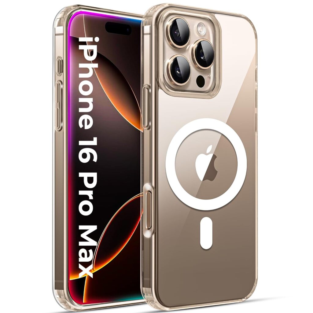 A rtistque Back Cover Case for iPhone 16 Pro Max Compatible with Mag-Safe| Sleek Hard Crystal ClearBack | Drop & Camera Protection | Shockproof Mobile Case For iPhone 16 Pro Max (PC & TPU Transparent)