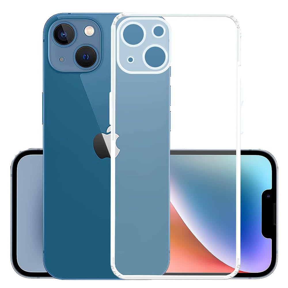 Amazon Brand - Solimo Anti Dust Plug Mobile Cover (Soft & Flexible Back case), for Apple iPhone 14 Plus (Transparent)