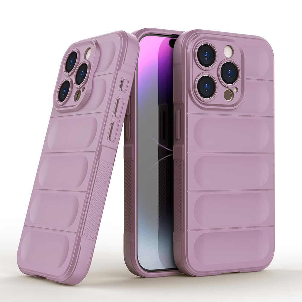 Amazon Brand- Solimo Basic Case for Apple iPhone 15 Pro Max (Silicone_Purple)