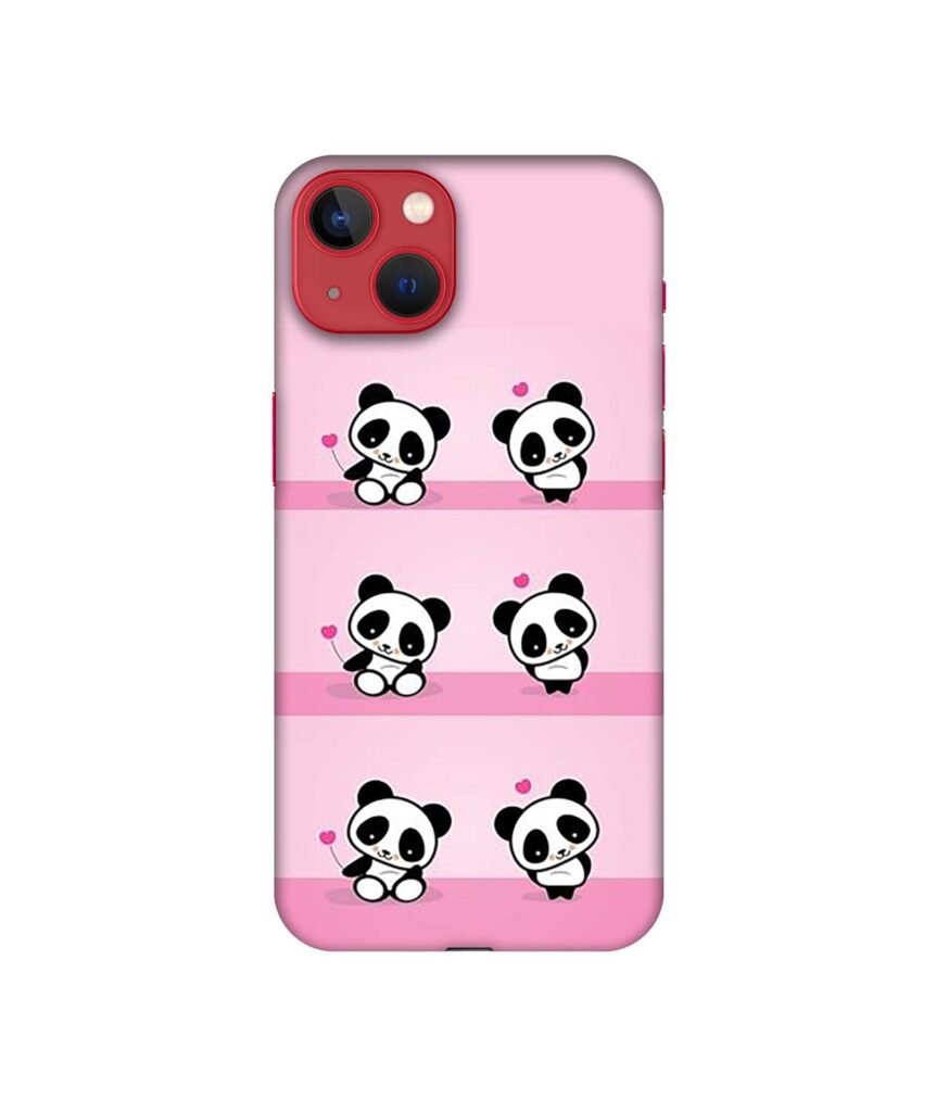 Amazon Brand - Solimo Designer Panda Pattern 3D Printed Hard Back Case Mobile Cover for Apple iPhone 14 (Plastic_Multicolor)
