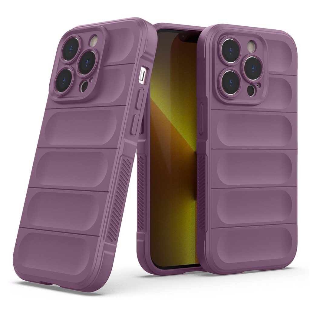 Amazon Brand - Solimo Silicone Mobile Cover for Apple iPhone 14 Pro (Silicon_Lavender)