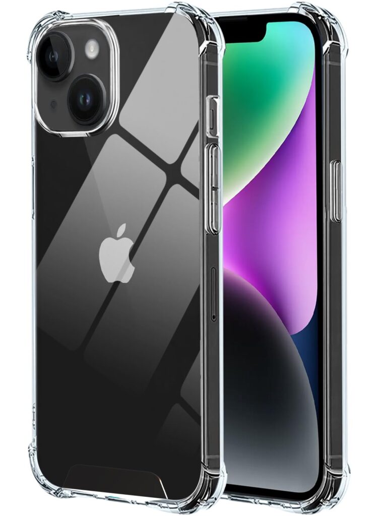 Amazon Brand - Solimo Ultra Hybrid Clear Camera Protection Corner Bumper Back Cover Case for iPhone 14 - (Transparent)