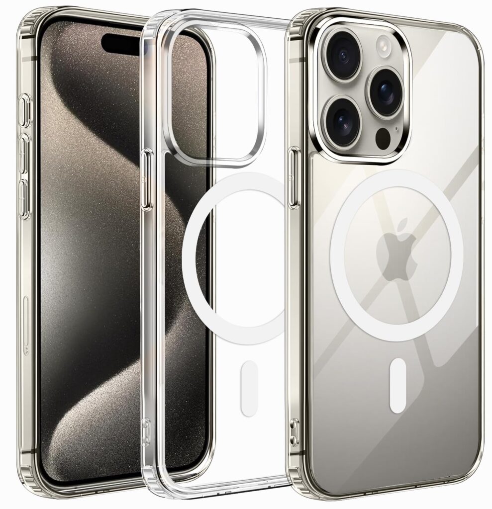 Amazon Brand - Solimo Ultra Hybrid Mag-Safe Clear Camera Protection Back Cover Case for iPhone 15 Pro Max - (Transparent)