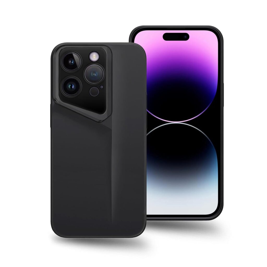Amazon Brand - Solimo Ultra-Thin Blade Runner Series Matte Finished Camera Protection Soft Back Cover for Apple iPhone 14 Pro - Black
