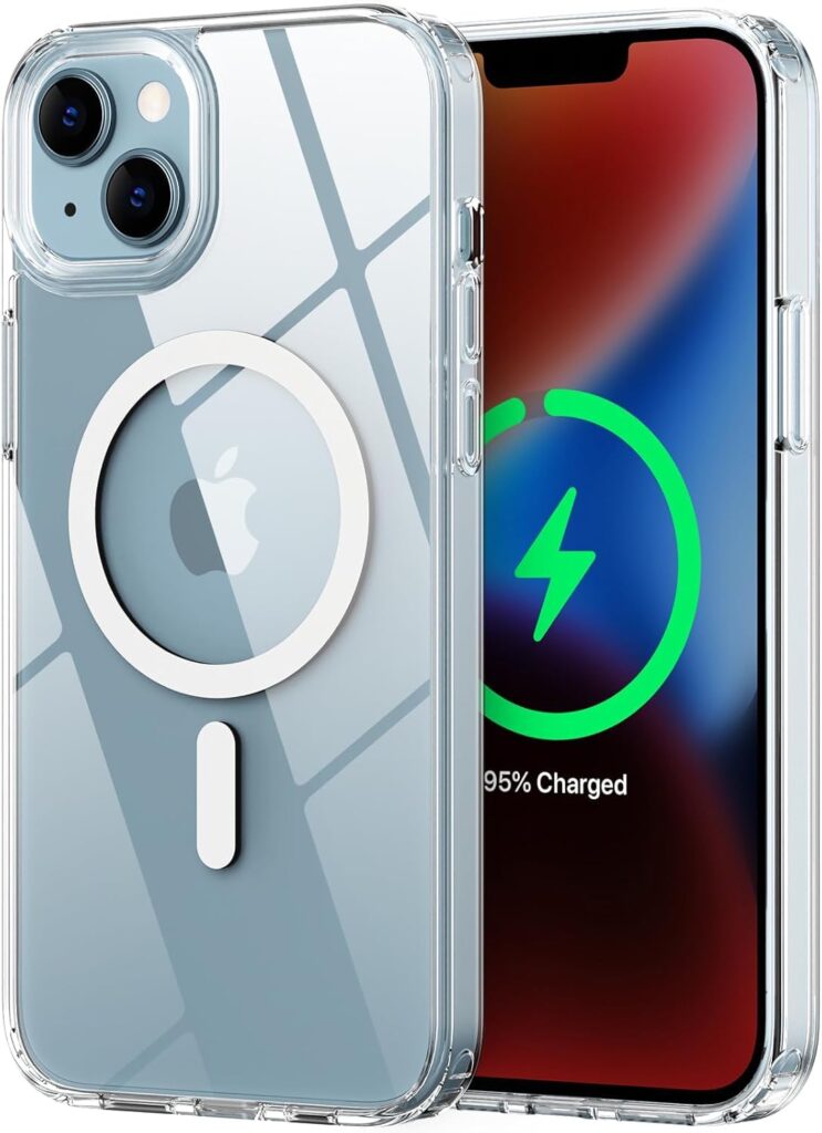 Amozo for iPhone 15 Back Case Cover | Ultra Hybrid Mag-Safe Camera and Drop Protection Back Case Cover for iPhone 15 - (Polycarbonate|Clear)