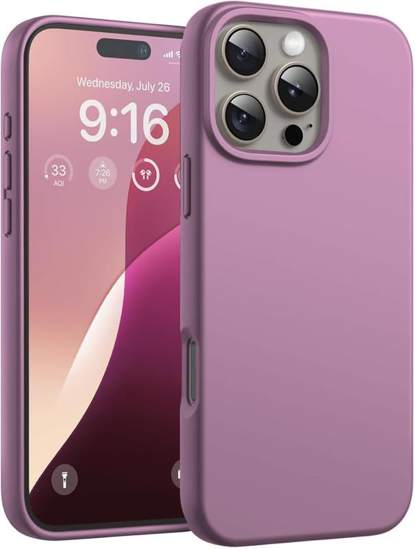 Back-C Compatible with iPhone 15 Pro Max Case, Full Body Protection, Slim Phone Case, Anti-Scratch Soft Microfiber Lining, 6.1-inch, Liquid Silicone Case, Shockproof (Purle)