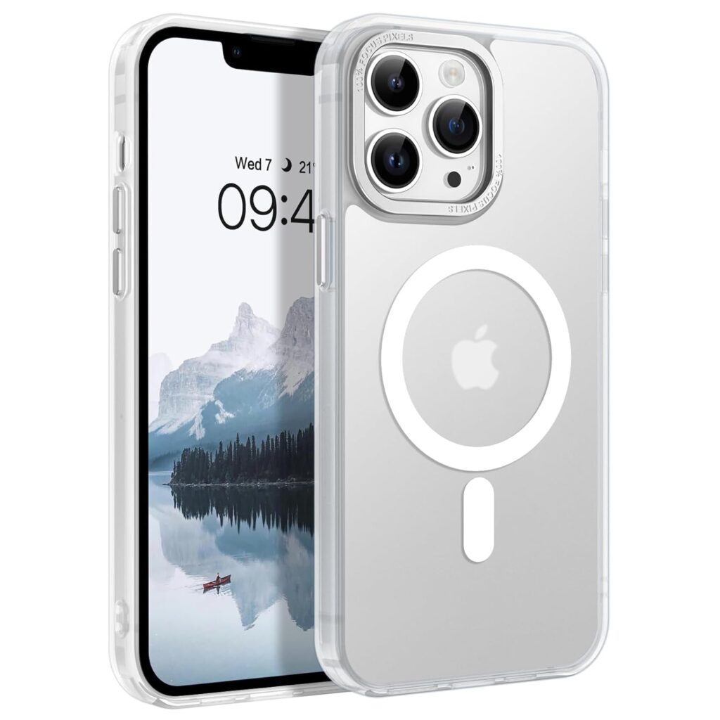 Basics Luxury Paper Thin Case Cover Compatible with iPhone 15 Pro Max | Matte Finish | Compatible with magsafe | (White)