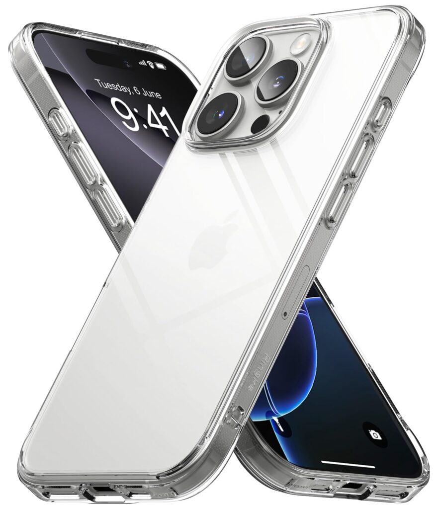 BushBuck Crystal Series Compatible with iPhone 15 Pro Max Case, Ultra Thin Scratch Resistant Hard Shell, Magnetic Charging (Clear)