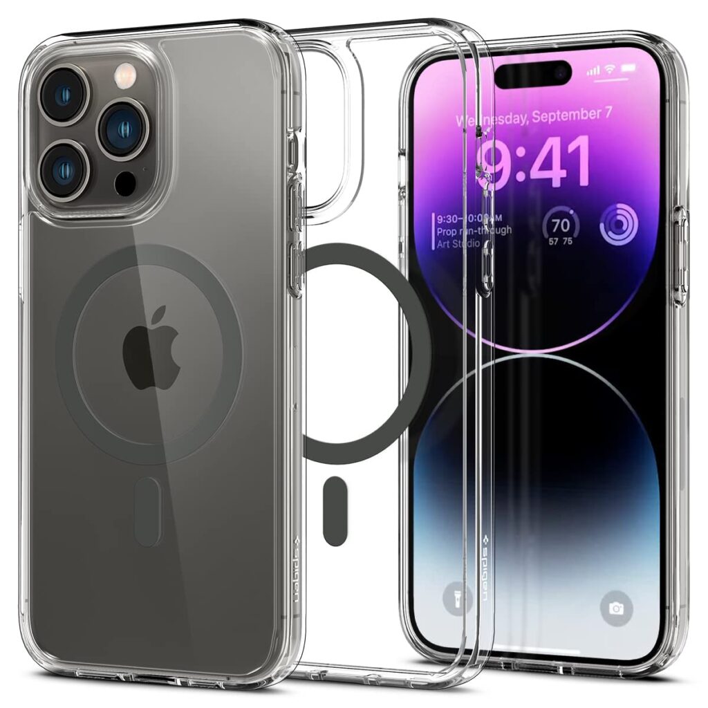 CASELUSH Back Case Cover for iPhone 14 Series | Compatible for iPhone 14 Back Cover | Scratch-Resistant Back Cover | Clear (Black, iPhone 14)