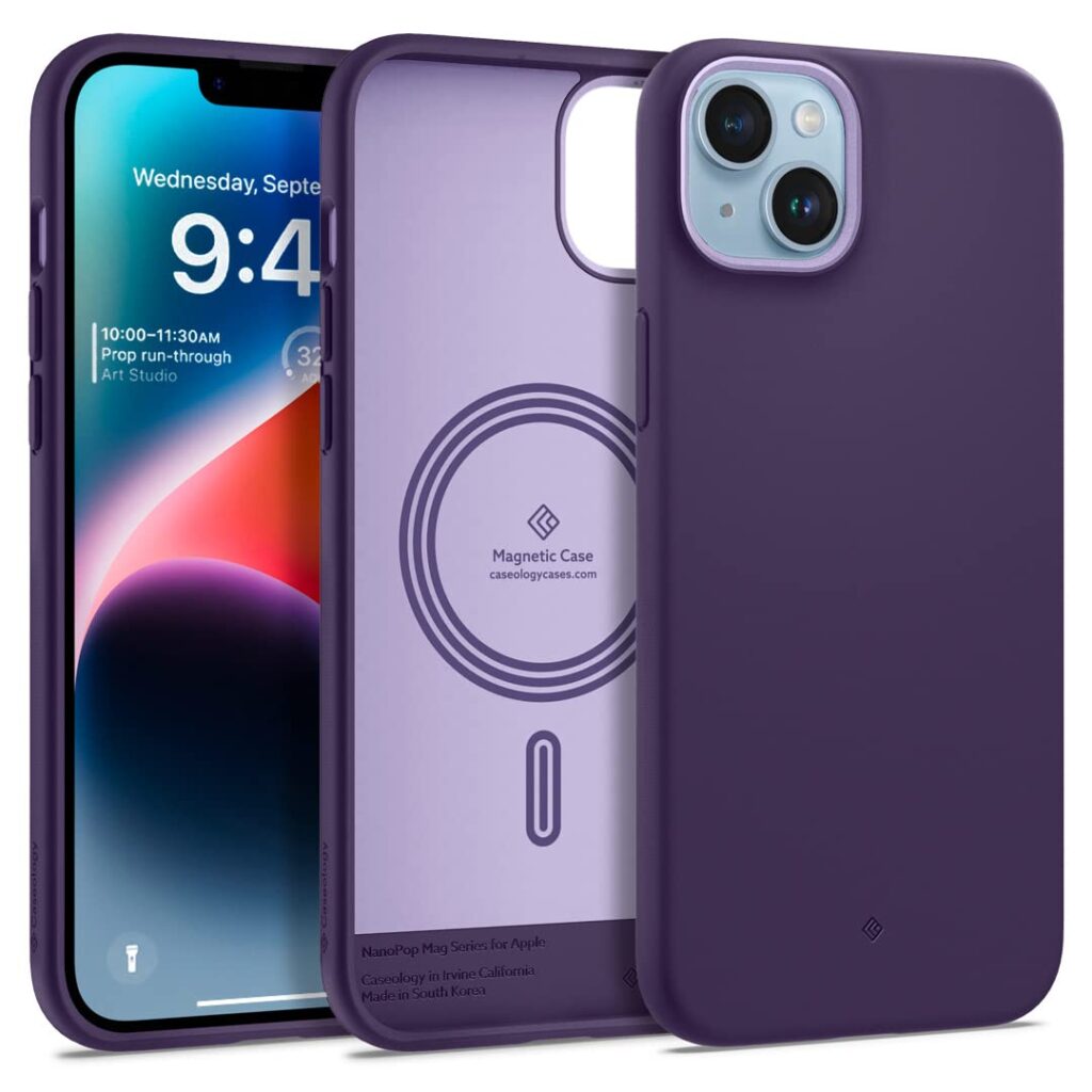 CASEOLOGY by Spigen Nano Pop Mag Back Cover Case Compatible for iPhone 14 Plus (TPU and Polycarbonate|Grape Purple)