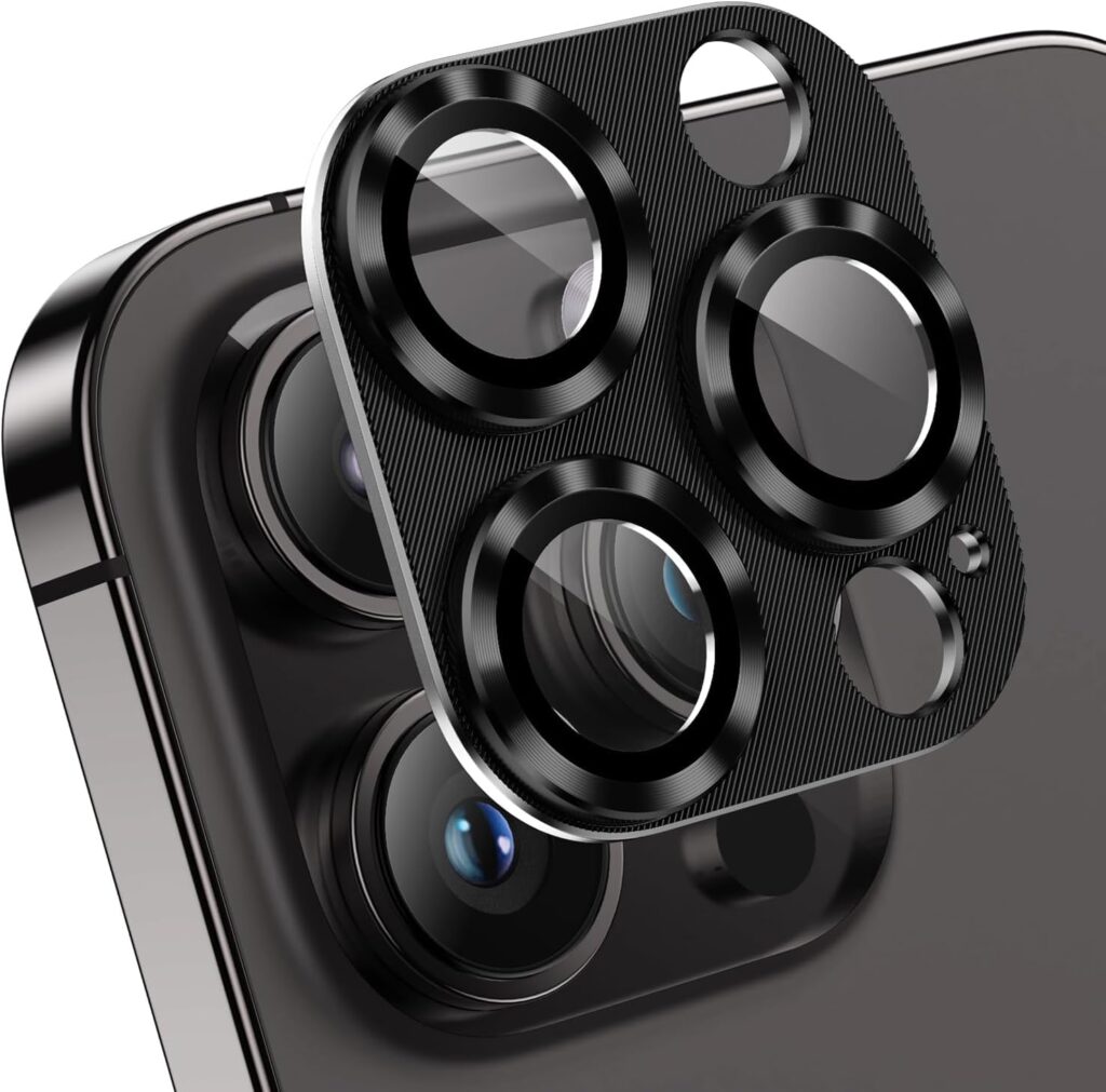 Camera Lens Protector Compatible for Iphone 14 Pro Max Black Pack of 1