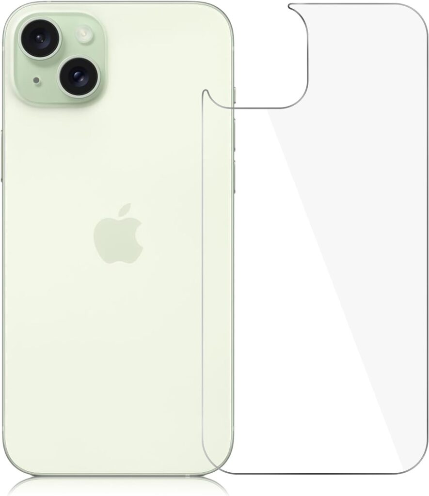 Careflection Premium Back Real Tempered Glass Screen Protector Scratch Guard for iPhone 15