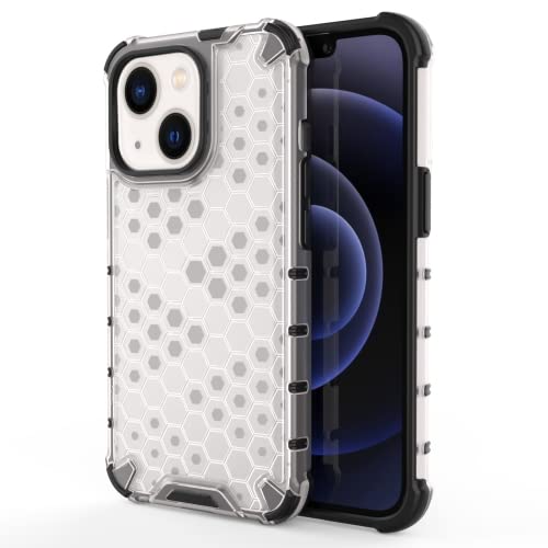Casodon Hard PC Back Case Cover for iPhone 14 Anti Slip Ultra Thin Shockproof Reinforced Corners (Transparent)