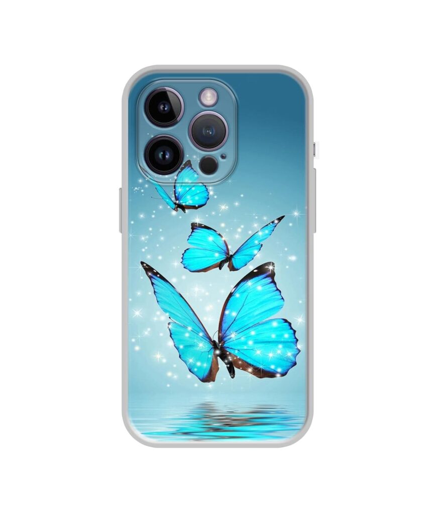Casotec Flying Butterflies Design Printed Silicon Soft TPU Back Case Cover Apple iPhone 14 Pro Max