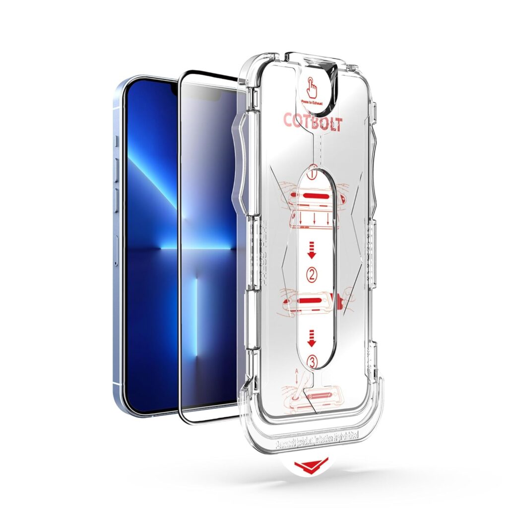 Cotbolt Tempered Glass for iPhone 13 Pro Max/iPhone 14 Plus Tempered Glass Screen Protector with (Easy Installation Kit) Anti Scratch, Bubble Free