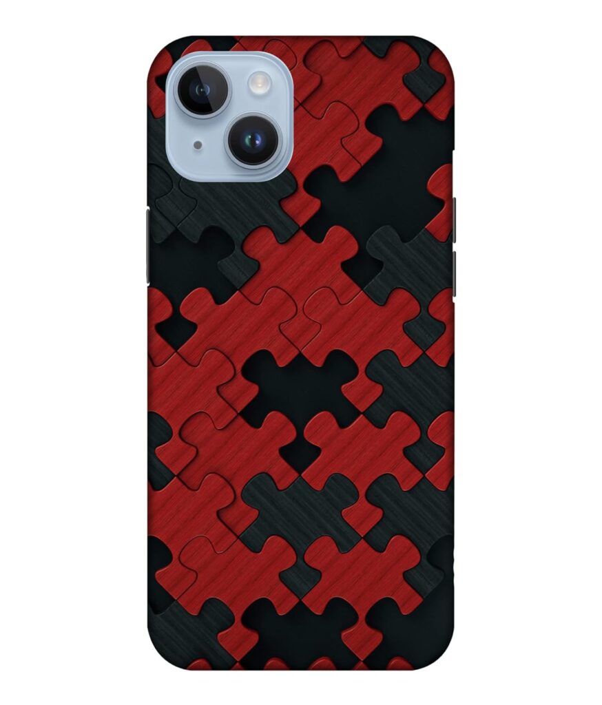CreativeSoul ''Red Black Puzzel'' Printed Hard Back Case for iPhone 14 Plus, Designer Cases & Covers for Your Smartphones