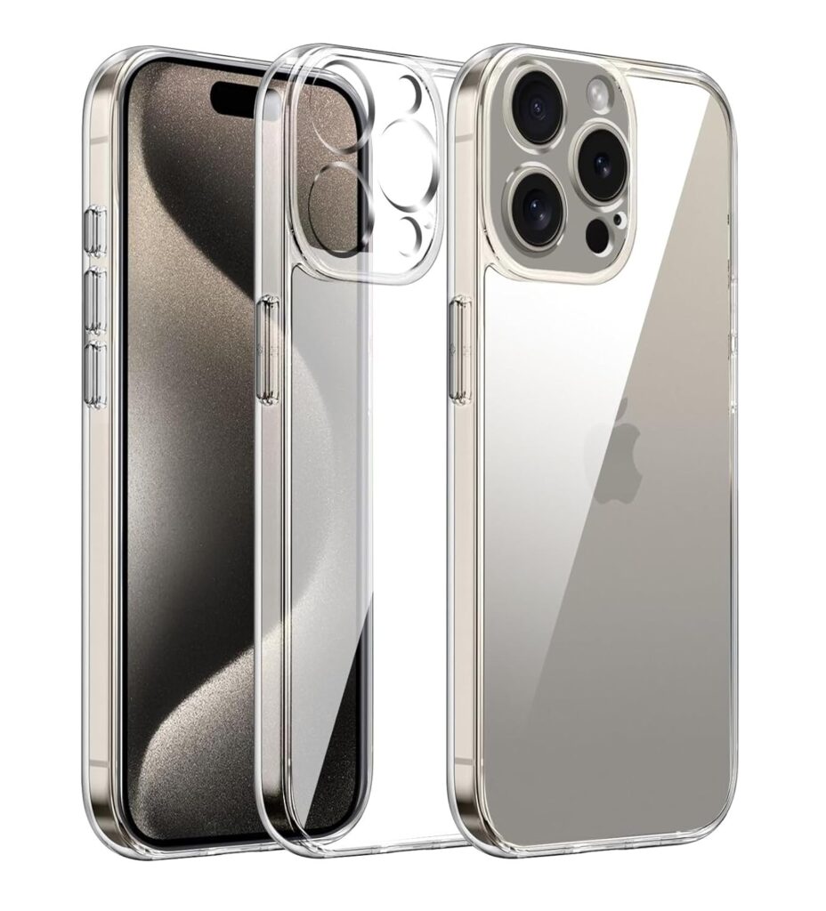 Crystal Clear iPhone 15 Pro Back Case Cover | Camera Protection | Crystal Clear Back | Full Protection Back Cover for iPhone 15 Pro (Transparent)