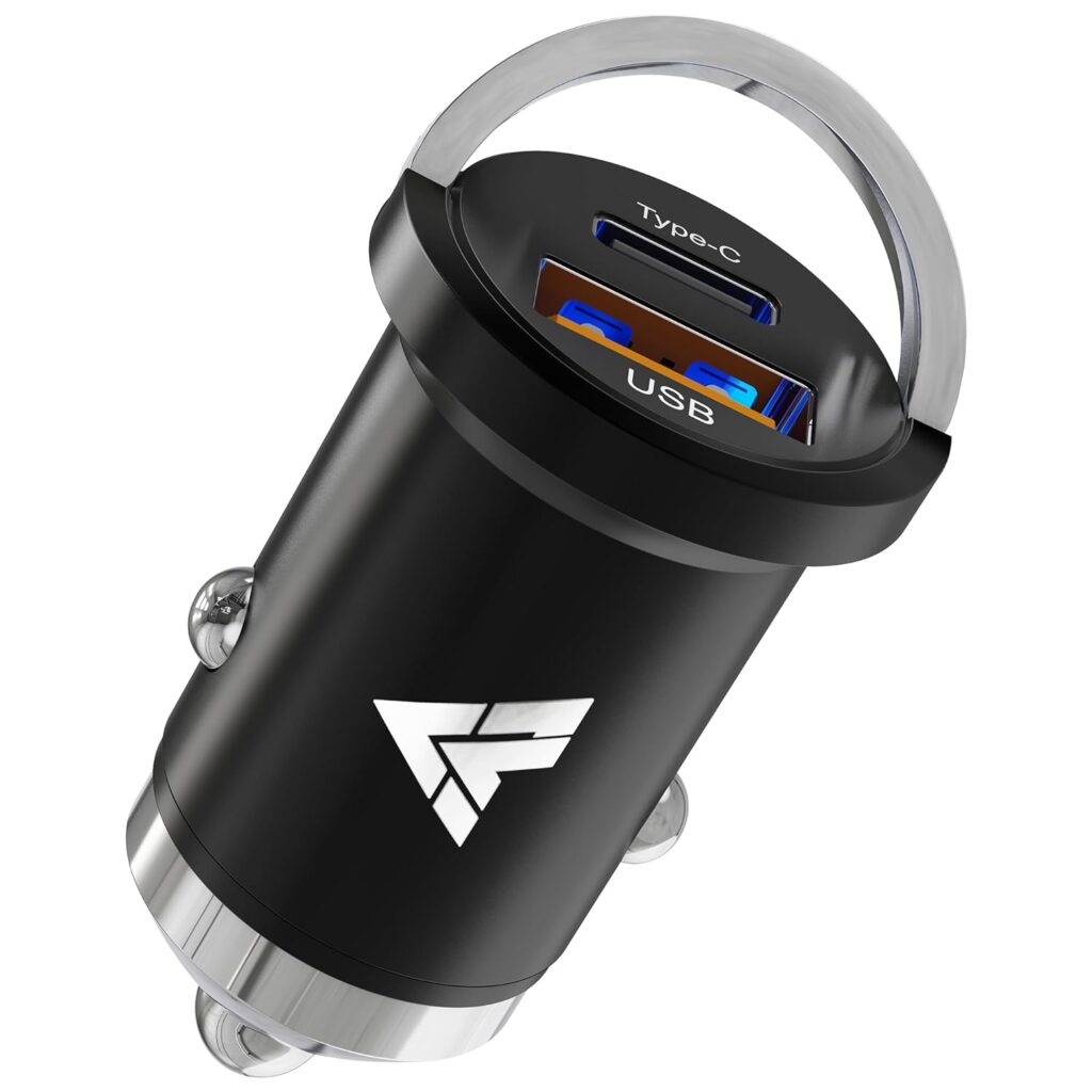 Dr Vaku Voltryder 63W Pd Qc 3.0 Car Charger Dual Port Output Fast Charging Type C USB Adapter for iPhone 15/15 Plus/15 Pro/Max/14/13/12/11 Series, Samsung & Other Devices 2 Years Warranty, Black