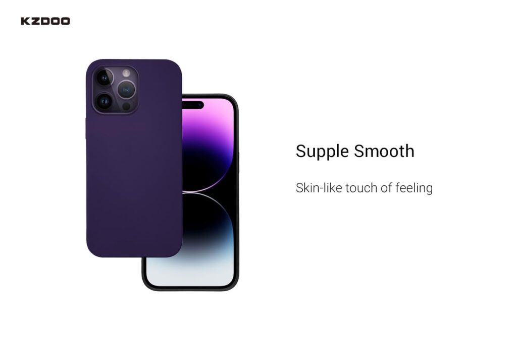 FASHINA KZDOO Premium Icoat Phone Back Cover Compatible with iPhone 14 Case 6.1" | Antiscratch | Camera Protection | Hard Cover | Microfiber Lining | Shockproof | Wireless Charging-Blue